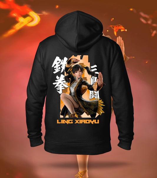 Tekken King of Iron Fist hoodie back print, black colour