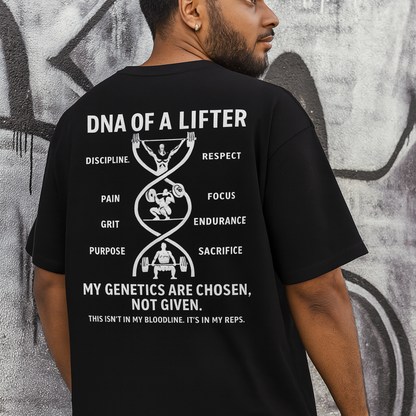 DNA of a Lifter – Oversized Motivational Gym Tee Oversized T-Shirt