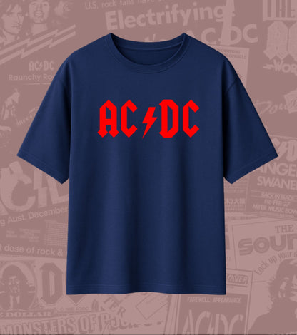 AC/DC Angus Young Guitar Graphic Oversized T-Shirt