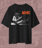 AC/DC Angus Young Live Guitar Graphic Oversized T-Shirt