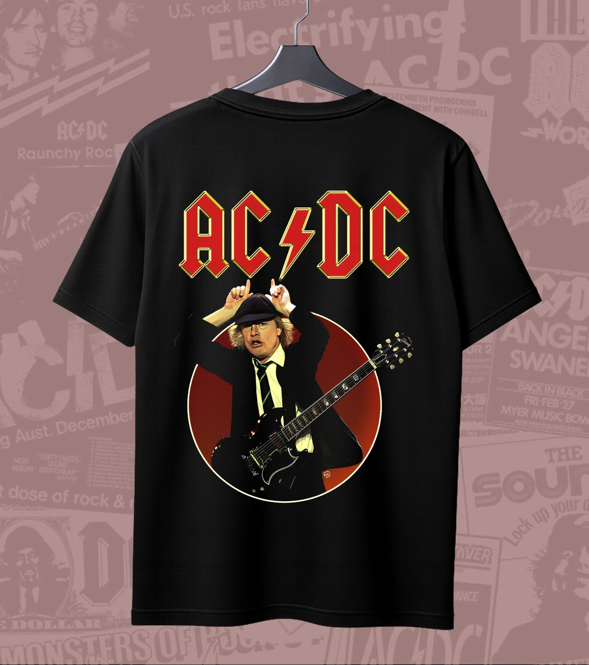 AC/DC Angus Young Guitar Circle Graphic Regular T-Shirt