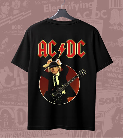 AC/DC Angus Young Guitar Circle Graphic Regular T-Shirt