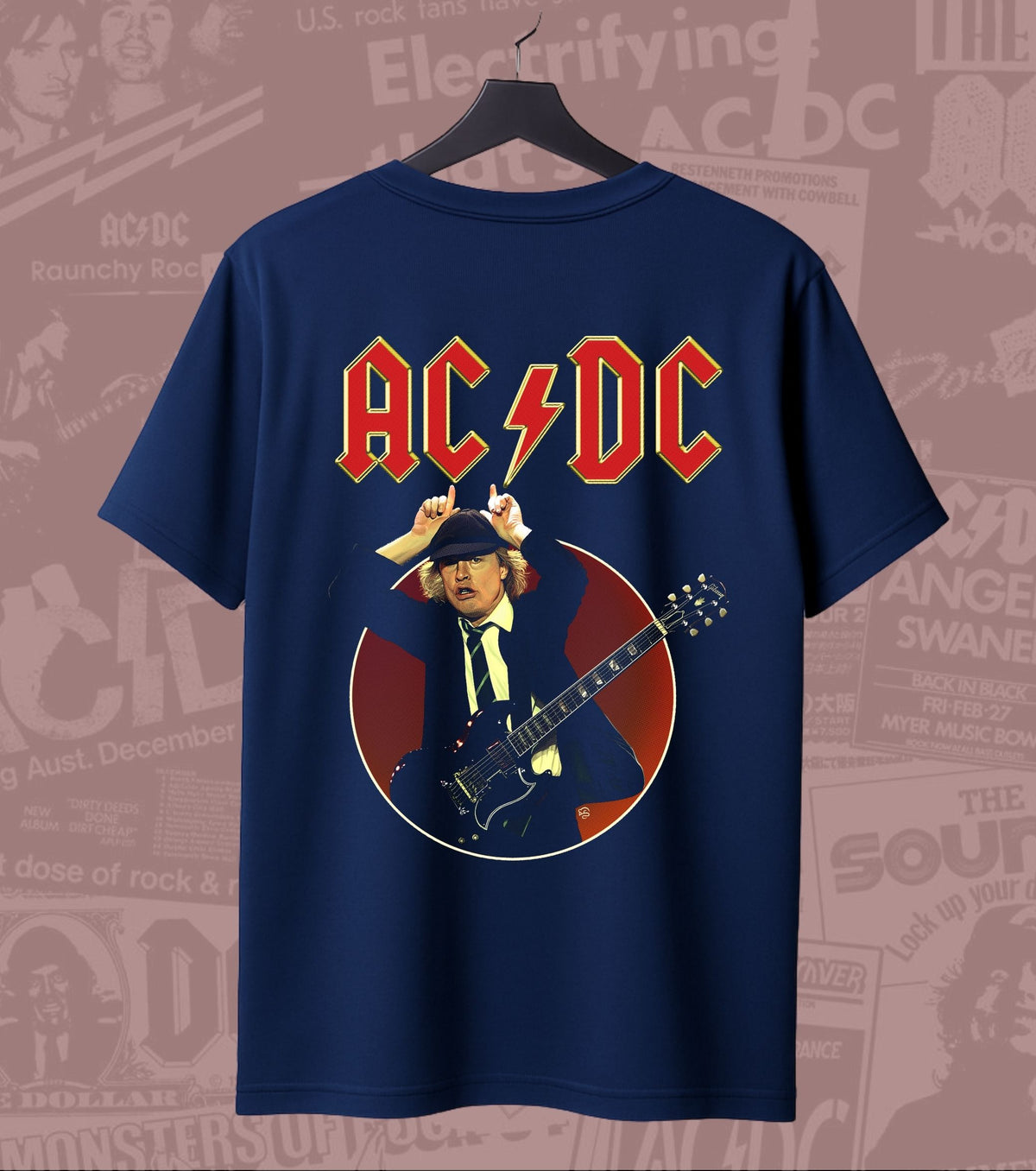 AC/DC Angus Young Guitar Circle Graphic Regular T-Shirt