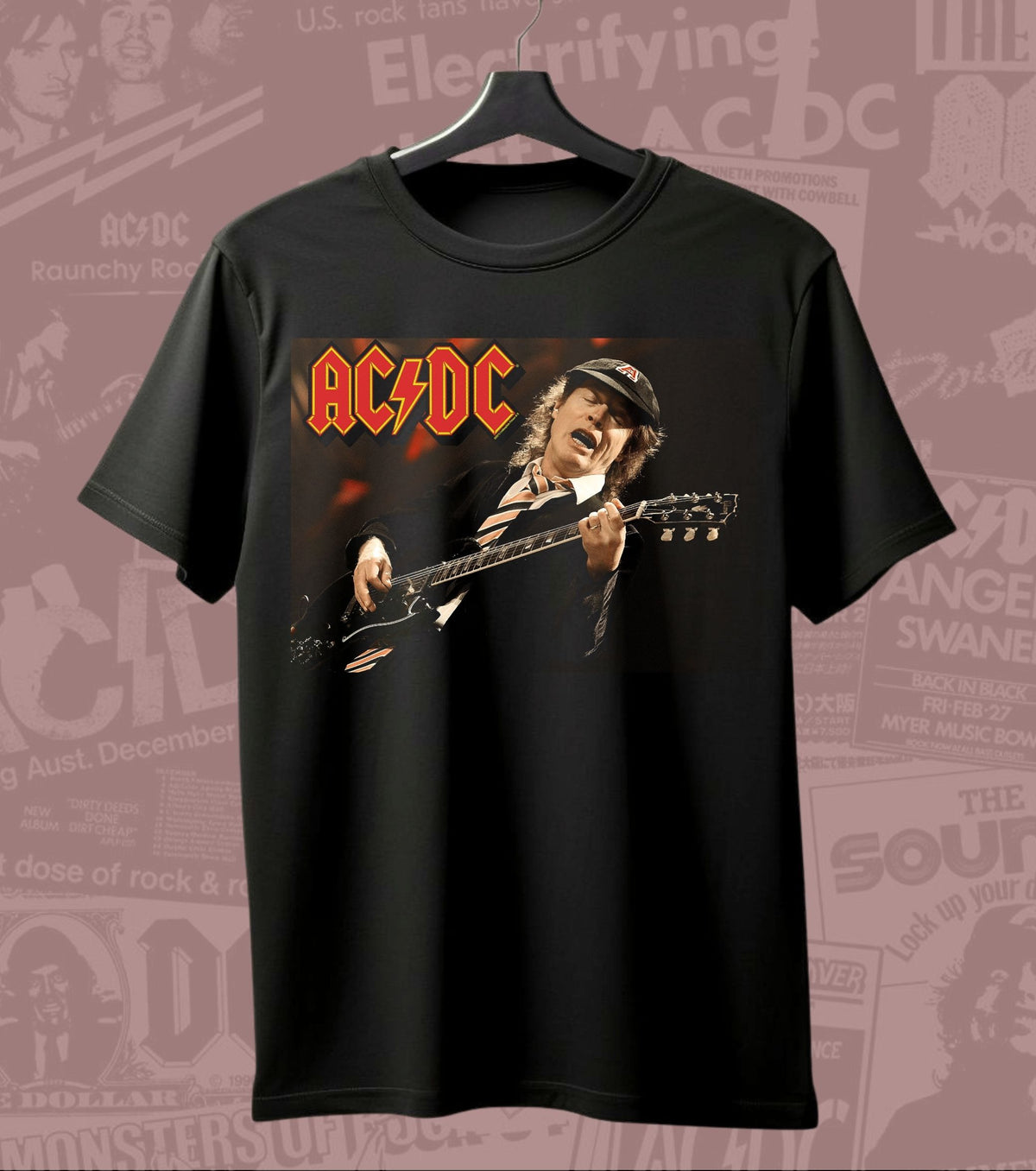 AC/DC Guitarist Portrait Graphic Regular T-Shirt