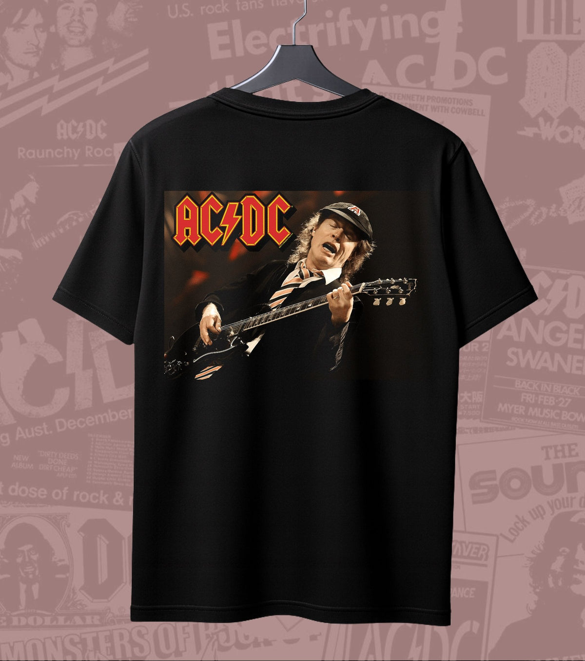 AC/DC Guitarist Portrait Graphic Regular T-Shirt