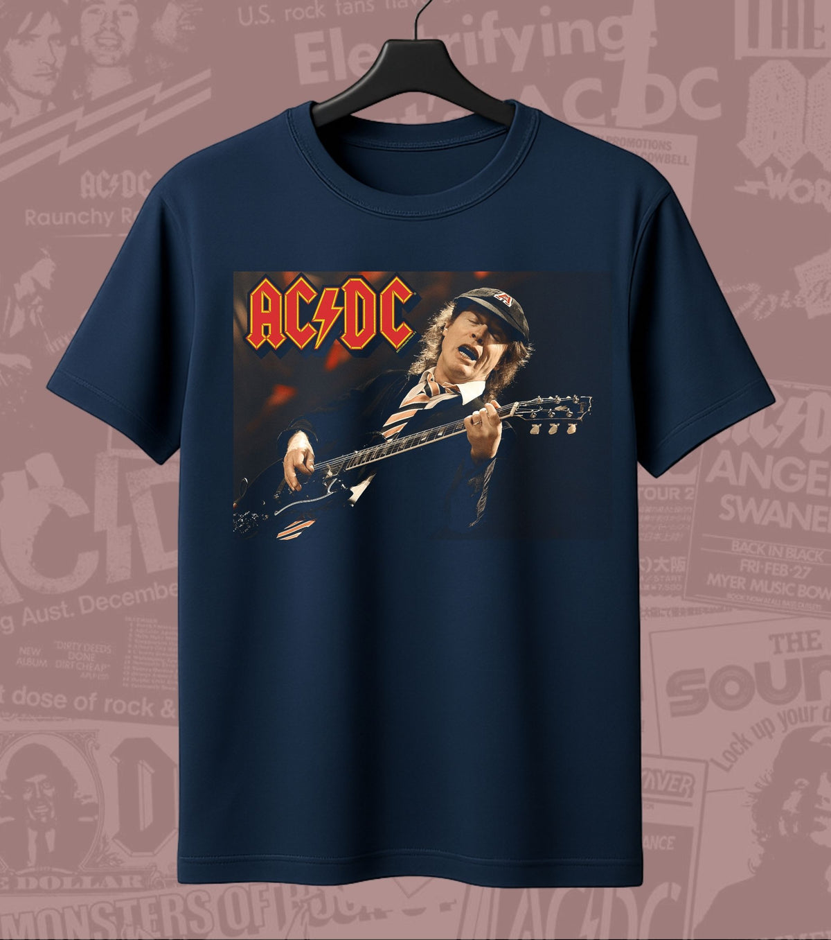 AC/DC Guitarist Portrait Graphic Regular T-Shirt