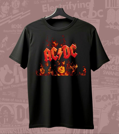 AC/DC Flame Logo Graphic Regular T-Shirt