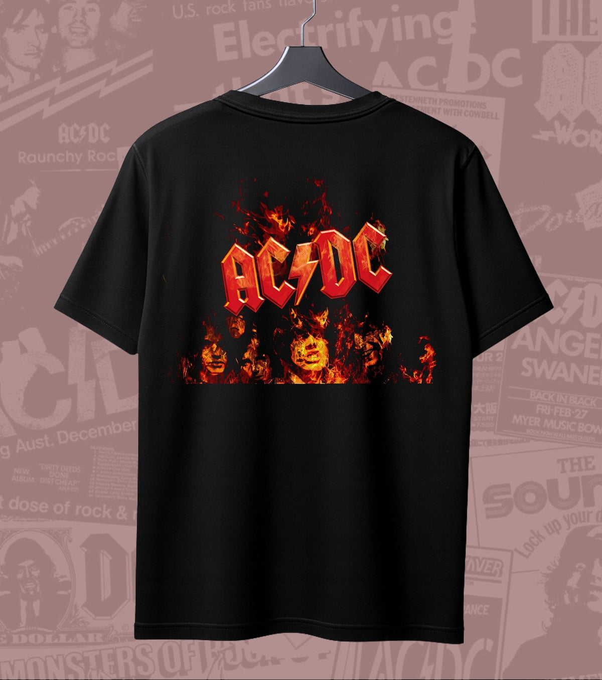 AC/DC Flame Logo Graphic Regular T-Shirt