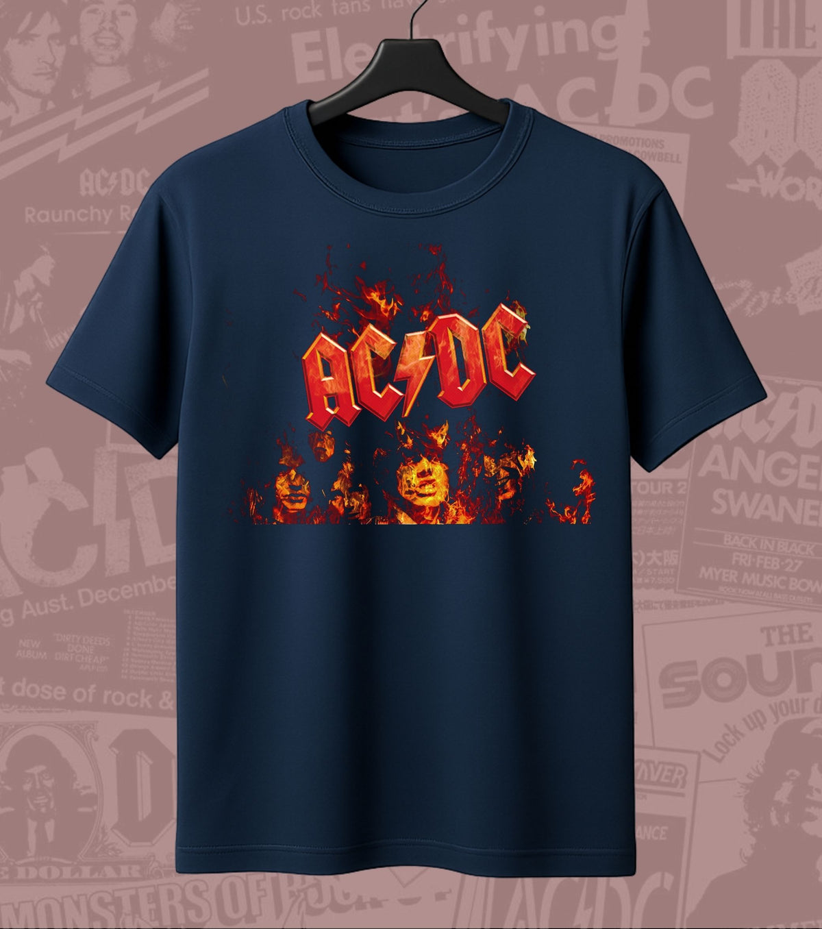 AC/DC Flame Logo Graphic Regular T-Shirt
