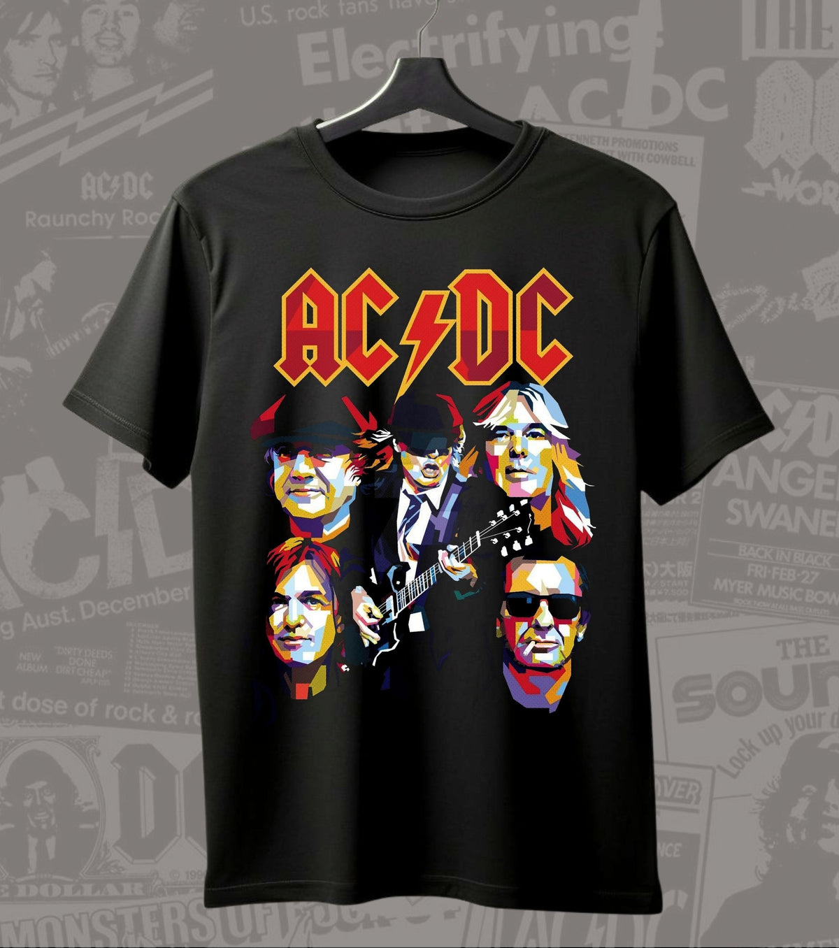 AC/DC Band Portrait Graphic Regular T-Shirt