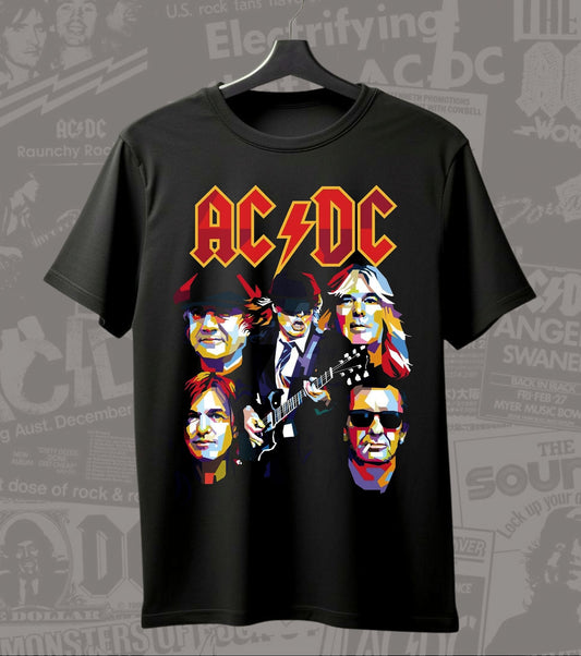 AC/DC Band Portrait Graphic Regular T-Shirt