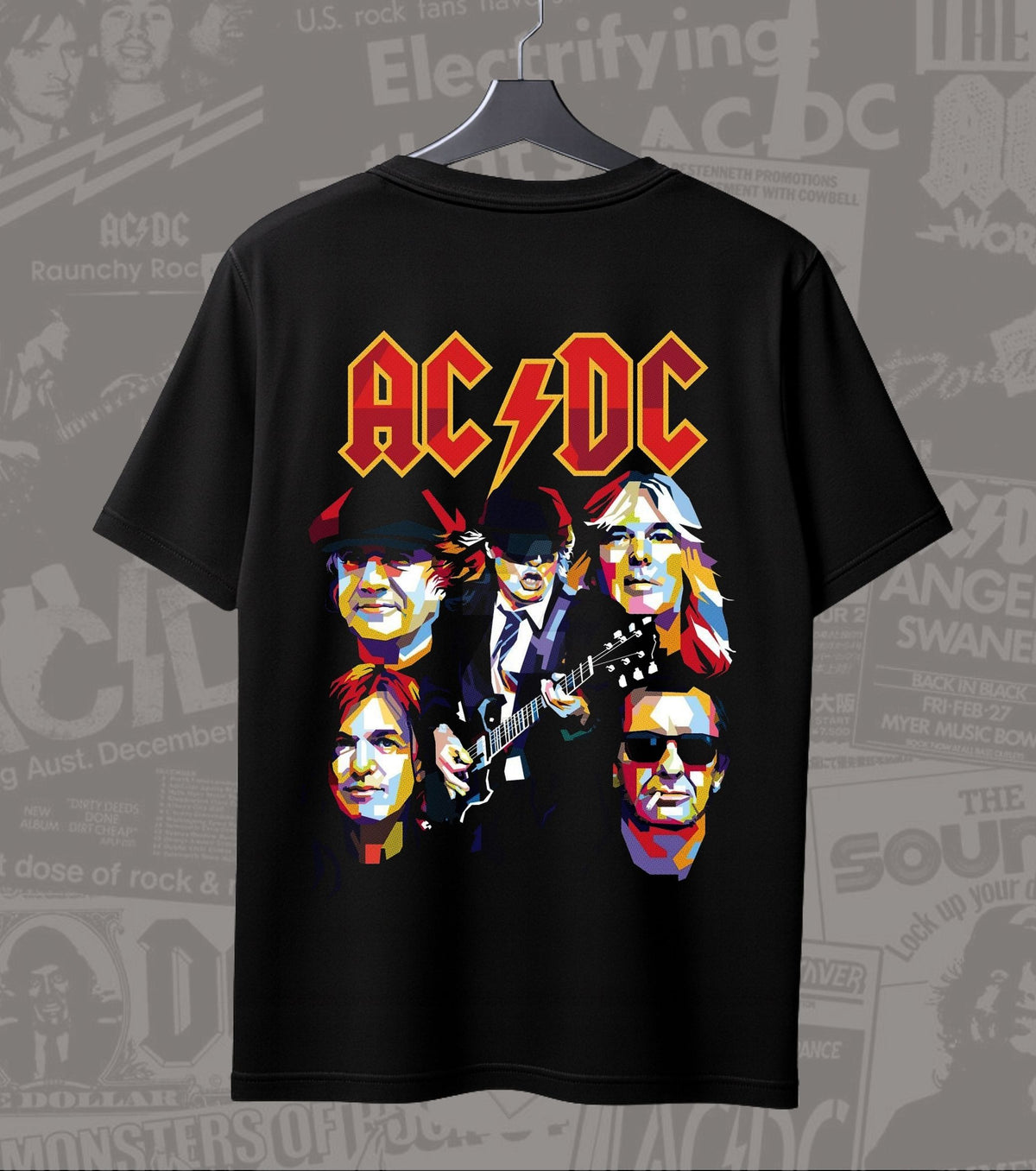 AC/DC Band Portrait Graphic Regular T-Shirt