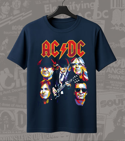 AC/DC Band Portrait Graphic Regular T-Shirt