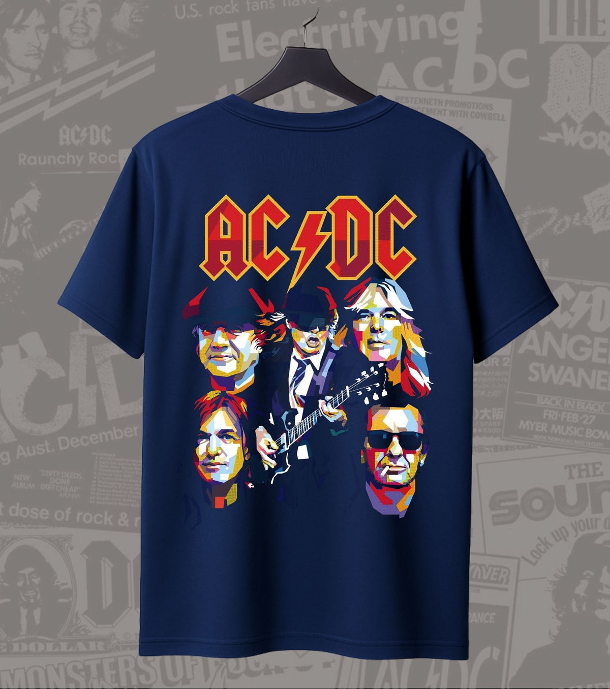 AC/DC Band Portrait Graphic Regular T-Shirt