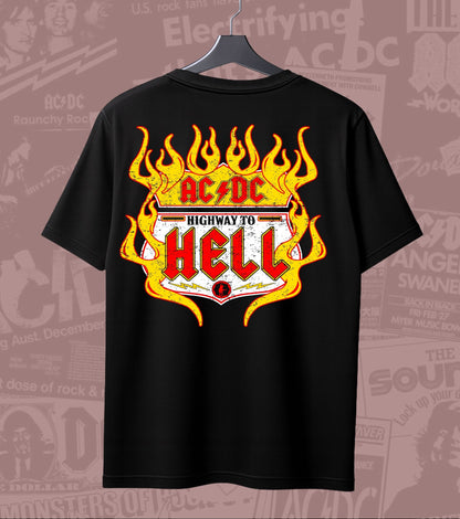AC/DC Highway to Hell Flame Graphic Regular T-Shirt