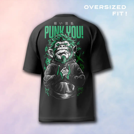 Alpha Primate – Punked Edition Oversized T-Shirt - Black / S
