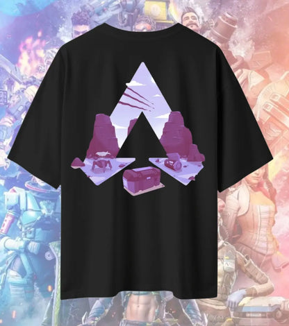 Apex Drop Zone Minimal Tee – Apex Legends Inspired Graphic Oversized T-Shirt - Black / S - Apex legends