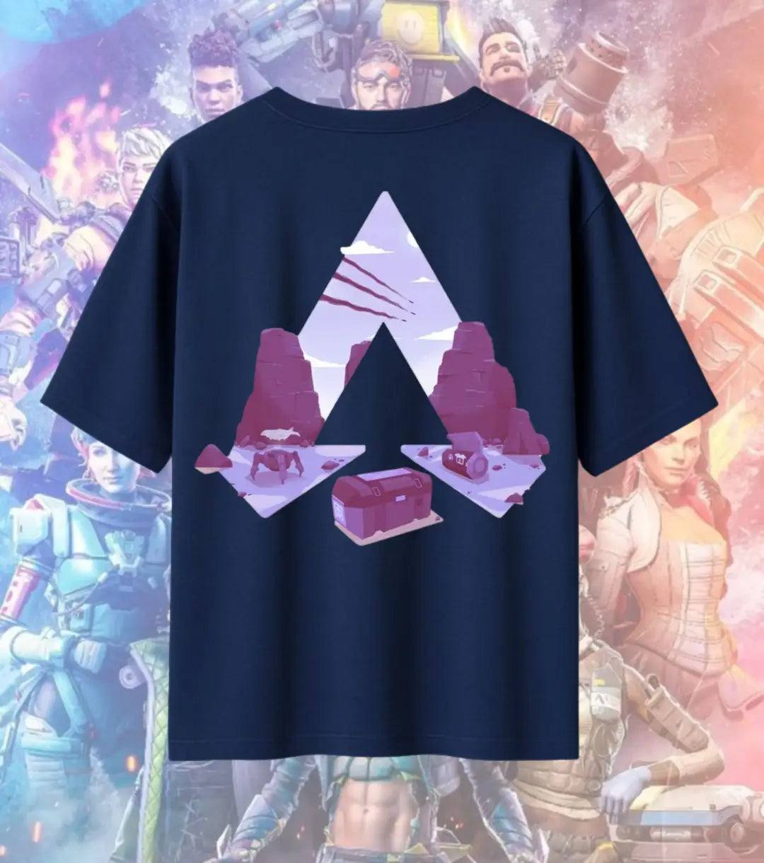 Apex Drop Zone Minimal Tee – Apex Legends Inspired Graphic Oversized T-Shirt - Navy / S - Apex legends