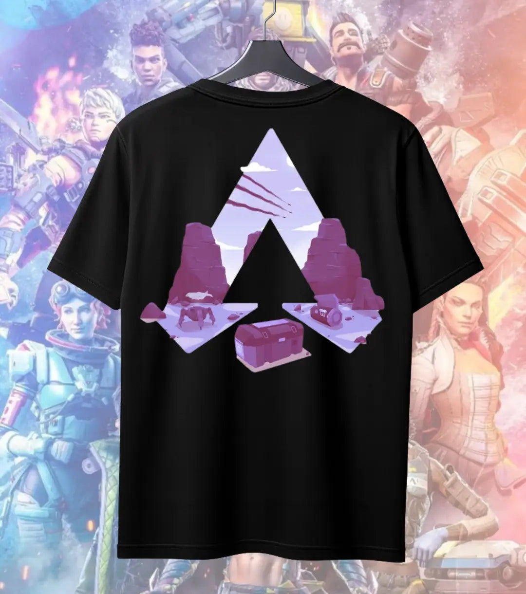 Apex Drop Zone Minimal Tee – Apex Legends Inspired Graphic T-Shirt - Back (Dual Print) / Black / S - Apex legends