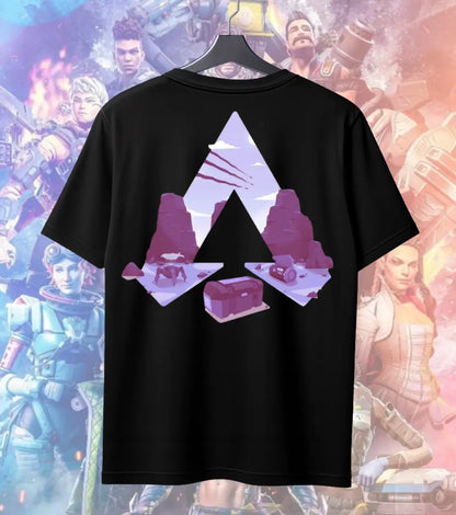 Apex Drop Zone Minimal Tee – Apex Legends Inspired Graphic T-Shirt - Back (Dual Print) / Black / S - Apex legends