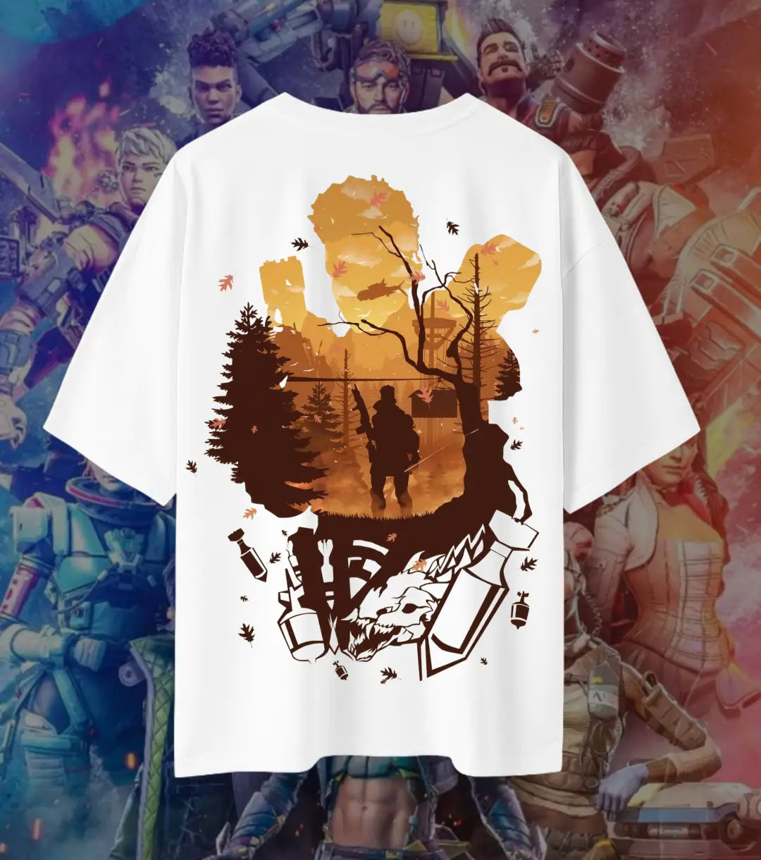 Apex Legends Bloodhound Hunter Oversized T-Shirt for Men & Women | 240 GSM Premium Cotton Gaming Graphic Tee | Gamer