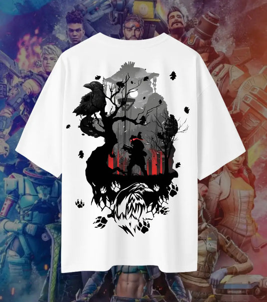 Apex Legends Bloodhound Hunter Oversized T-Shirt for Men & Women | 240 GSM Premium Cotton Gaming Graphic Tee | Gamer