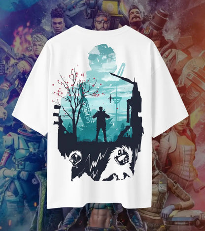 Apex Legends Bloodhound Oversized T-Shirt for Men & Women | 240 GSM Premium Cotton Gaming Graphic Tee | Anime Aesthetic