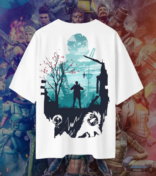 Apex Legends Bloodhound Oversized T-Shirt for Men & Women | 240 GSM Premium Cotton Gaming Graphic Tee | Anime Aesthetic