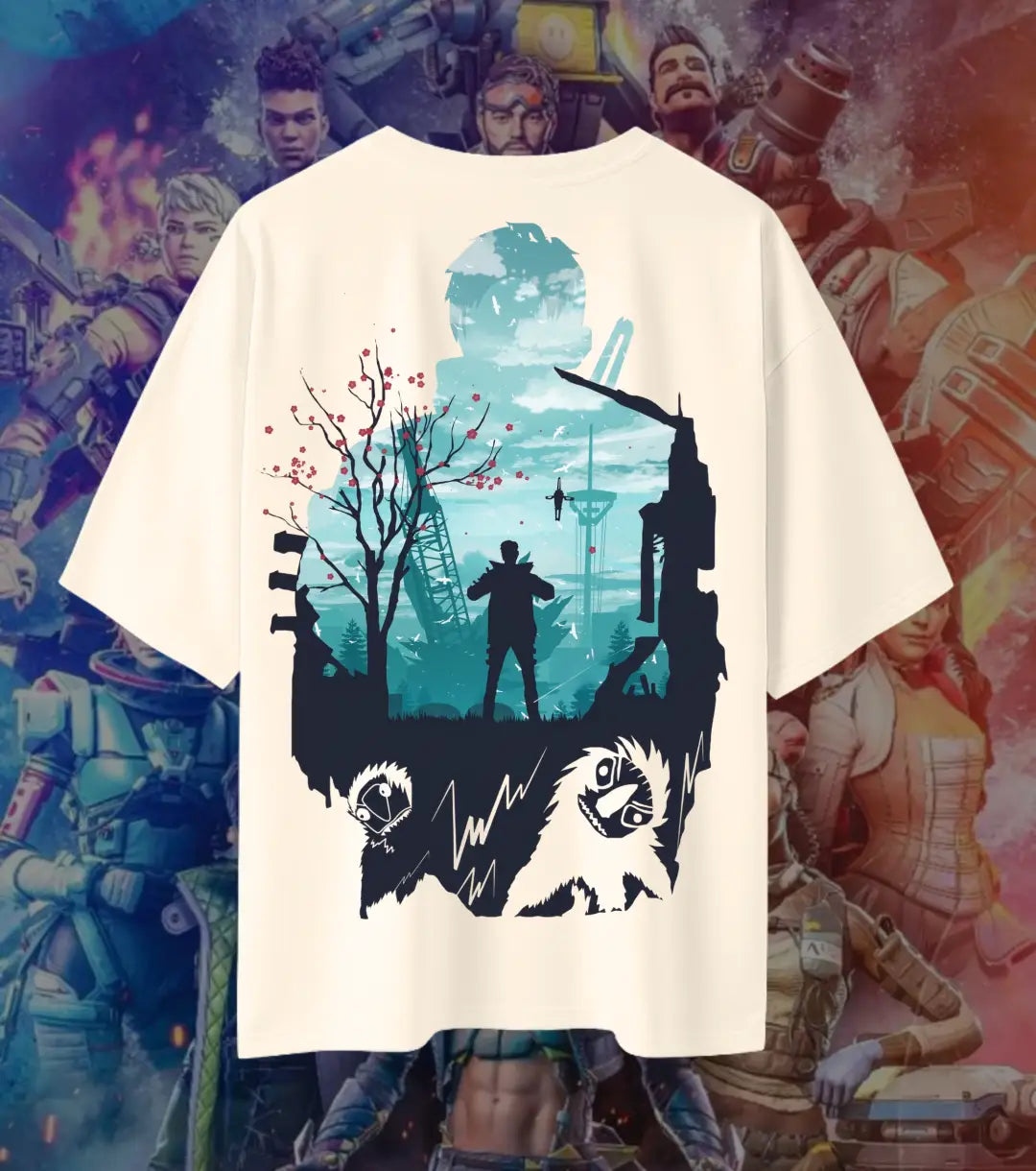 Apex Legends Bloodhound Oversized T-Shirt for Men & Women | 240 GSM Premium Cotton Gaming Graphic Tee | Anime Aesthetic