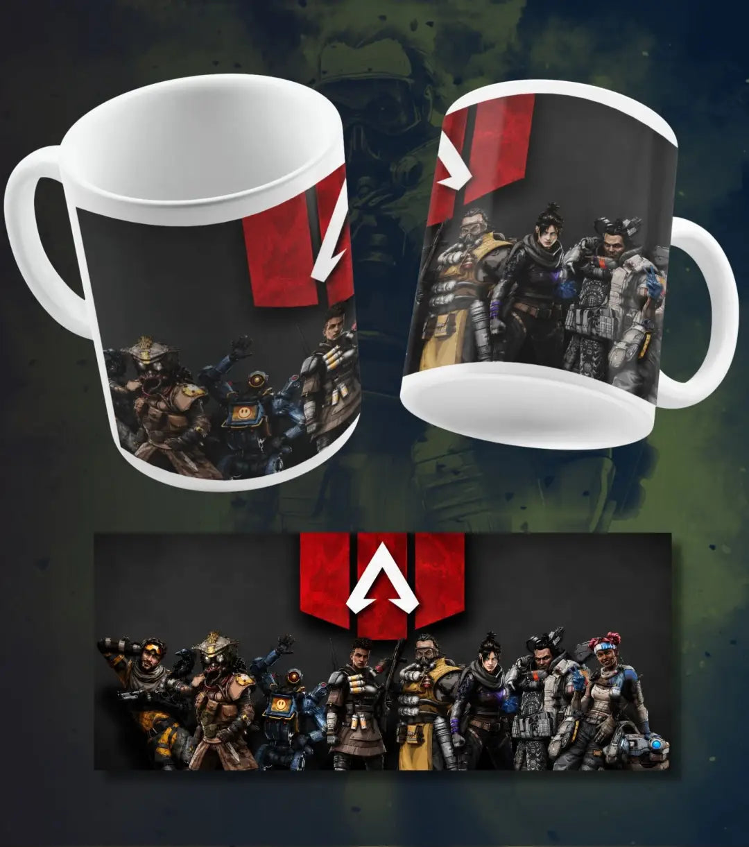 Apex Legends Ceramic Gaming Mug | Premium Coffee Mug for Gamers | White & Black - White - Mug
