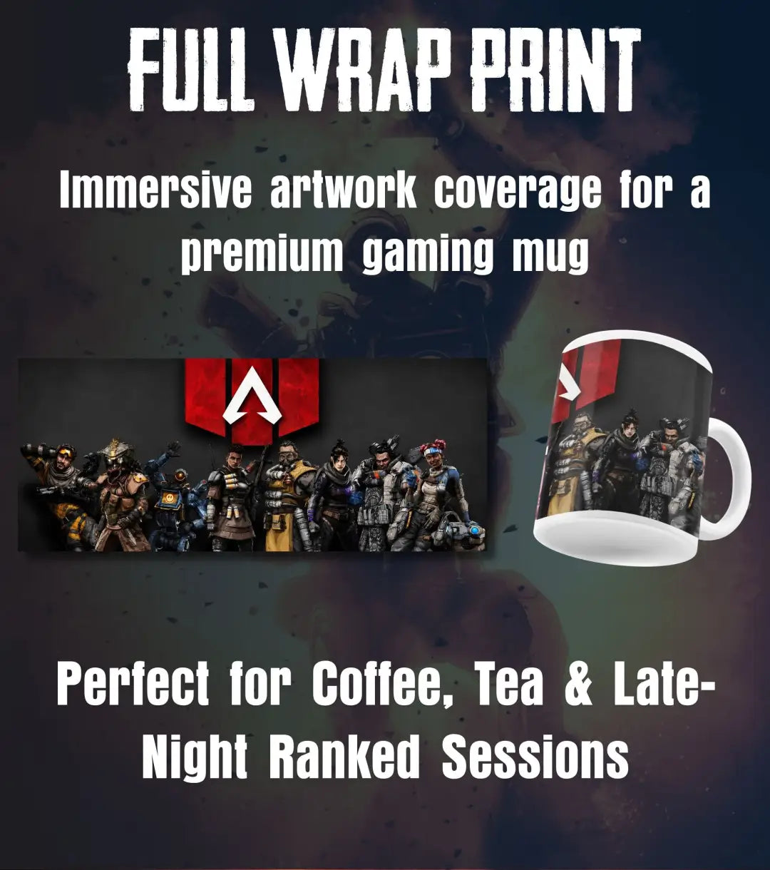 Apex Legends Ceramic Gaming Mug | Premium Coffee Mug for Gamers | White & Black - Mug