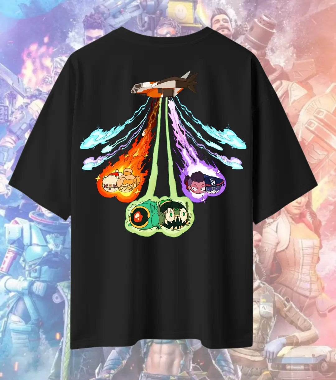 Apex Legends Nessie Squad Oversized T-Shirt for Men & Women | 240 GSM Premium Cotton Gaming Graphic Tee | Cute Gamer