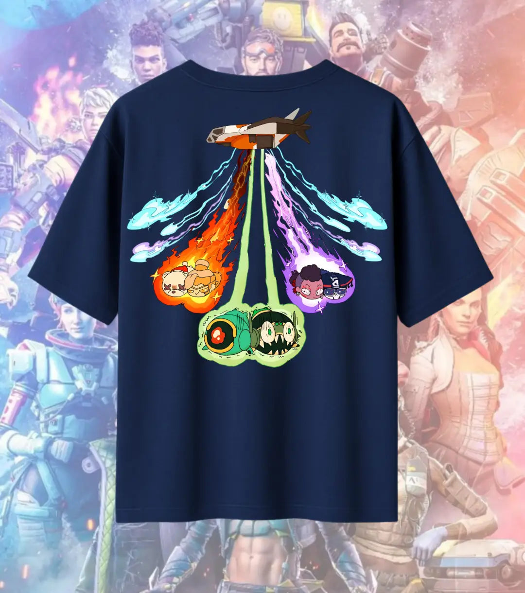 Apex Legends Nessie Squad Oversized T-Shirt for Men & Women | 240 GSM Premium Cotton Gaming Graphic Tee | Cute Gamer