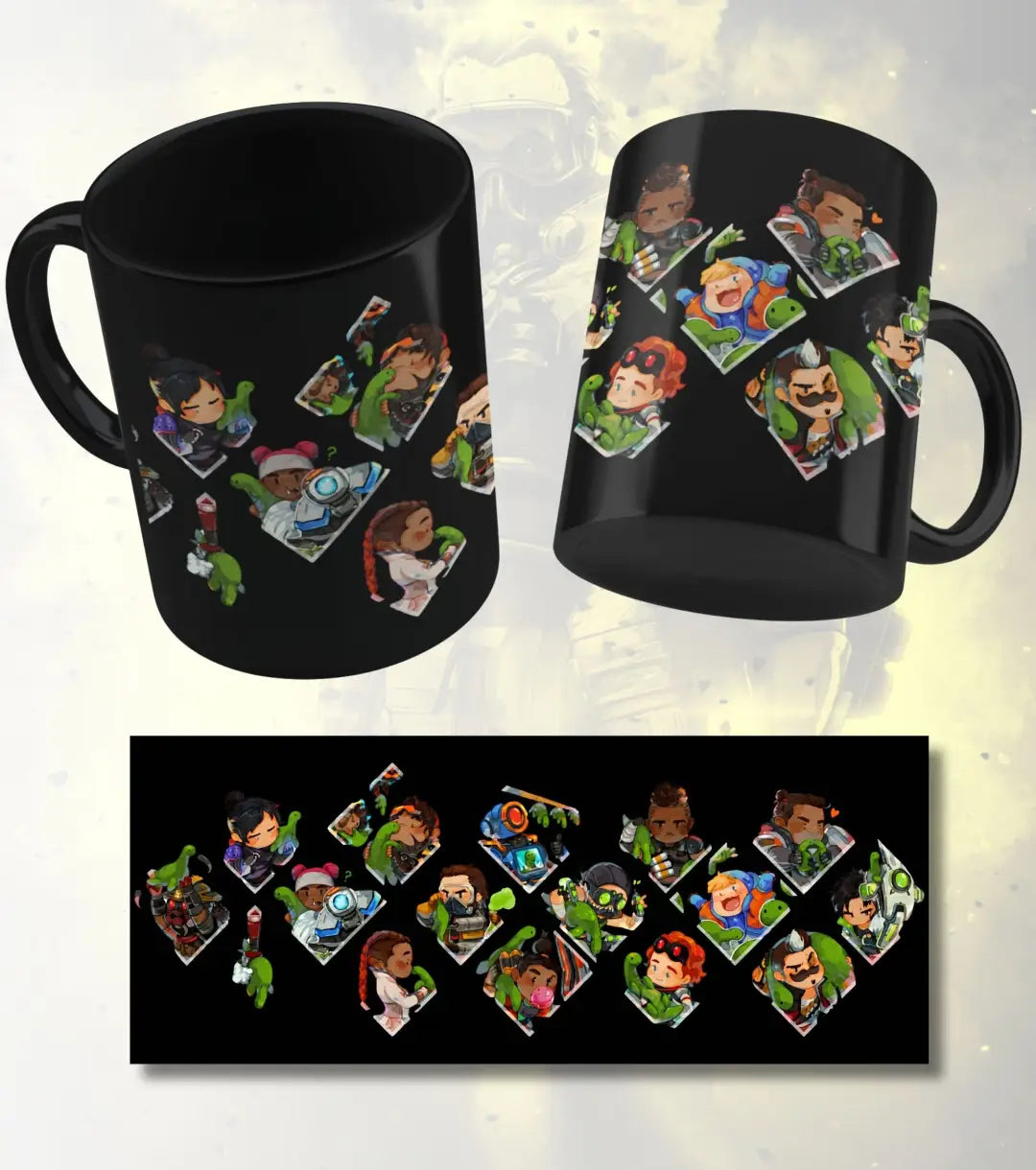 Apex Legends Nessie Sticker Ceramic Gaming Mug | Cute Legends Coffee Mug | White & Black - Mug