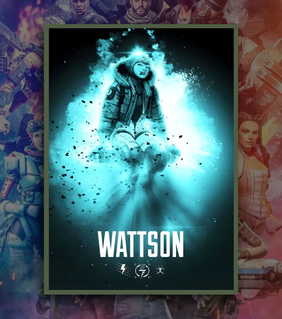 Apex Legends Premium Posters – A3 & A4 Sizes | High-Quality Gaming Wall Art - A3 / Wattson / Bottle Green