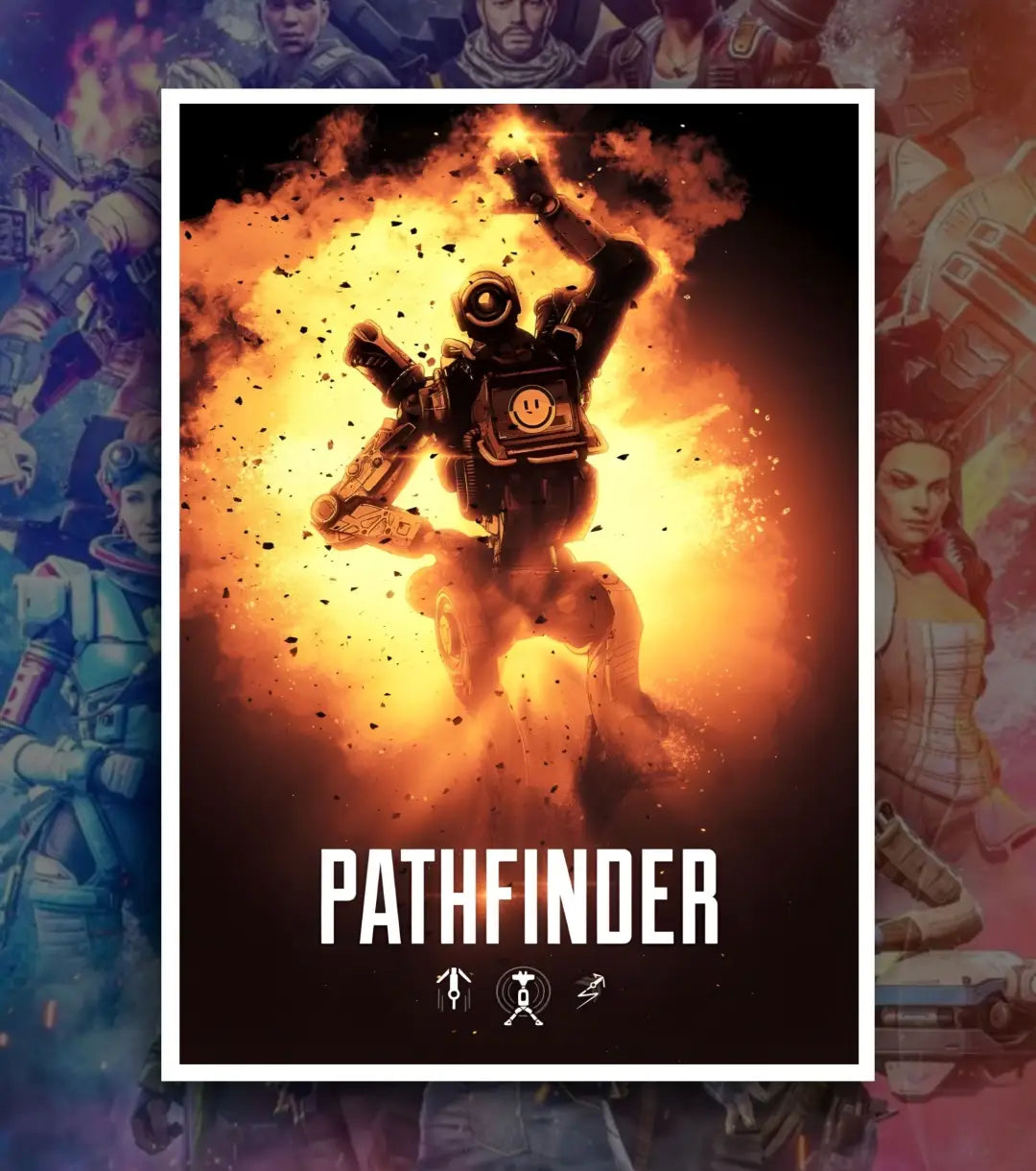 Apex Legends Premium Posters – A3 & A4 Sizes | High-Quality Gaming Wall Art - A3 / Pathfinder / White frame