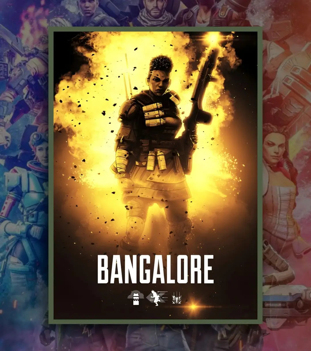 Apex Legends Premium Posters – A3 & A4 Sizes | High-Quality Gaming Wall Art - A3 / Bangalore / Bottle Green