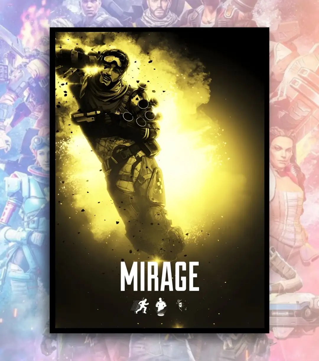 Apex Legends Premium Posters – A3 & A4 Sizes | High-Quality Gaming Wall Art - A3 / Mirage / Black Frame