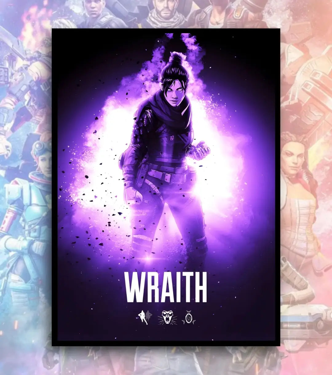 Apex Legends Premium Posters – A3 & A4 Sizes | High-Quality Gaming Wall Art - A3 / Wraith / Black Frame