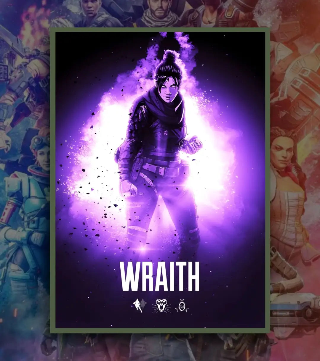 Apex Legends Premium Posters – A3 & A4 Sizes | High-Quality Gaming Wall Art - A3 / Wraith / Bottle Green