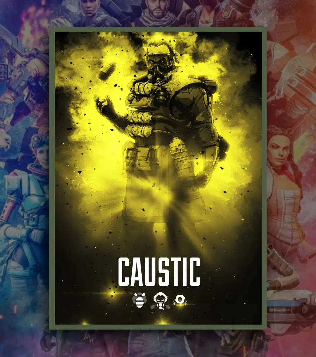 Apex Legends Premium Posters – A3 & A4 Sizes | High-Quality Gaming Wall Art - A3 / Caustic / Bottle Green