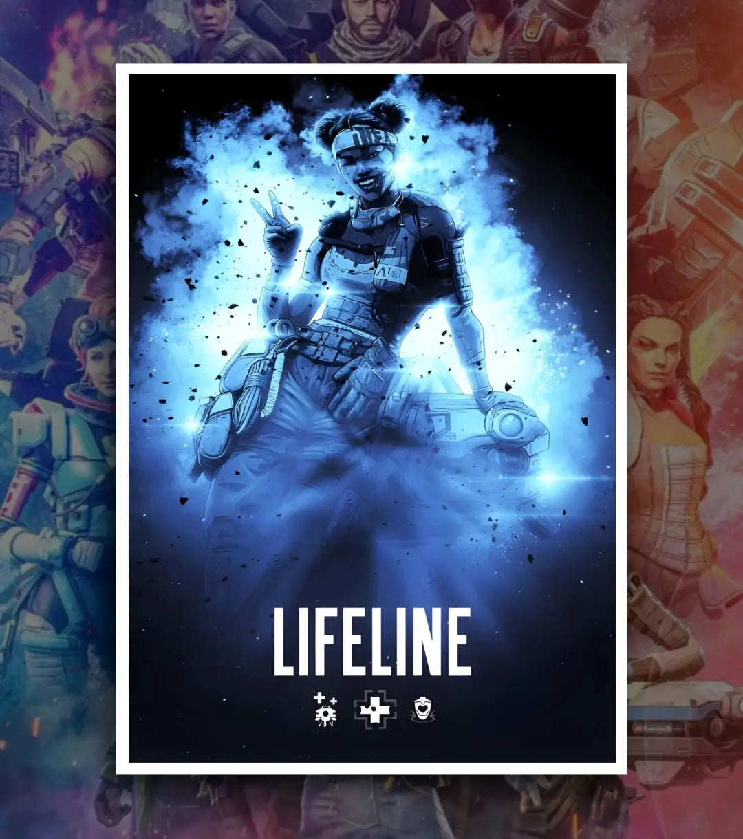 Apex Legends Premium Posters – A3 & A4 Sizes | High-Quality Gaming Wall Art - A3 / Lifeline / White frame