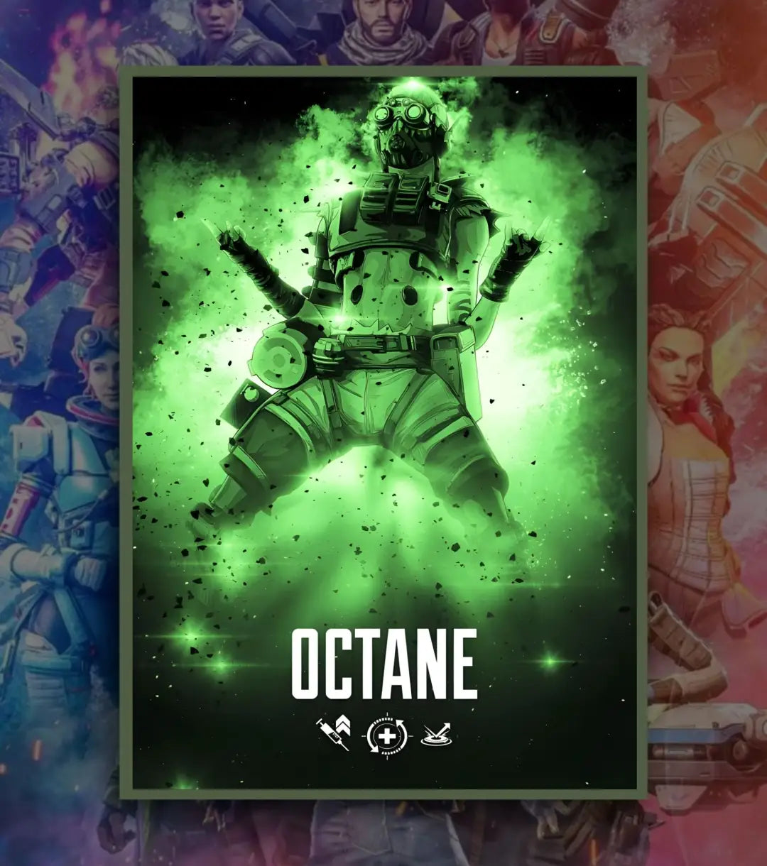Apex Legends Premium Posters – A3 & A4 Sizes | High-Quality Gaming Wall Art - A3 / Octane / Bottle Green