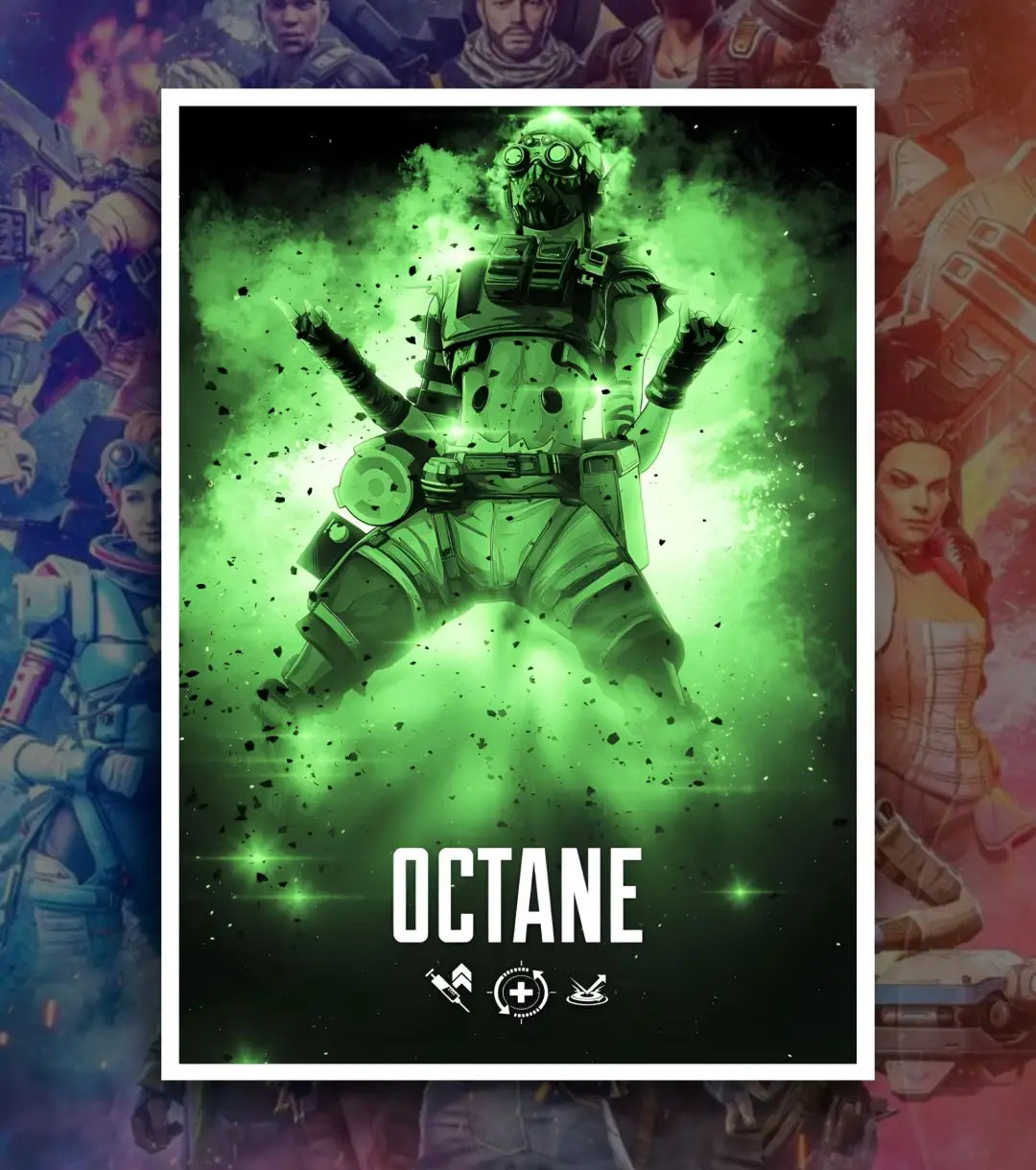 Apex Legends Premium Posters – A3 & A4 Sizes | High-Quality Gaming Wall Art - A3 / Octane / White frame
