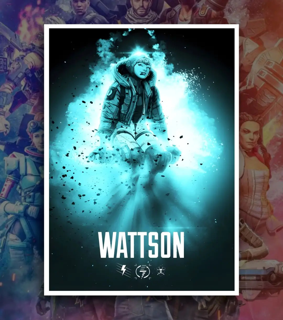 Apex Legends Premium Posters – A3 & A4 Sizes | High-Quality Gaming Wall Art - A3 / Wattson / White frame