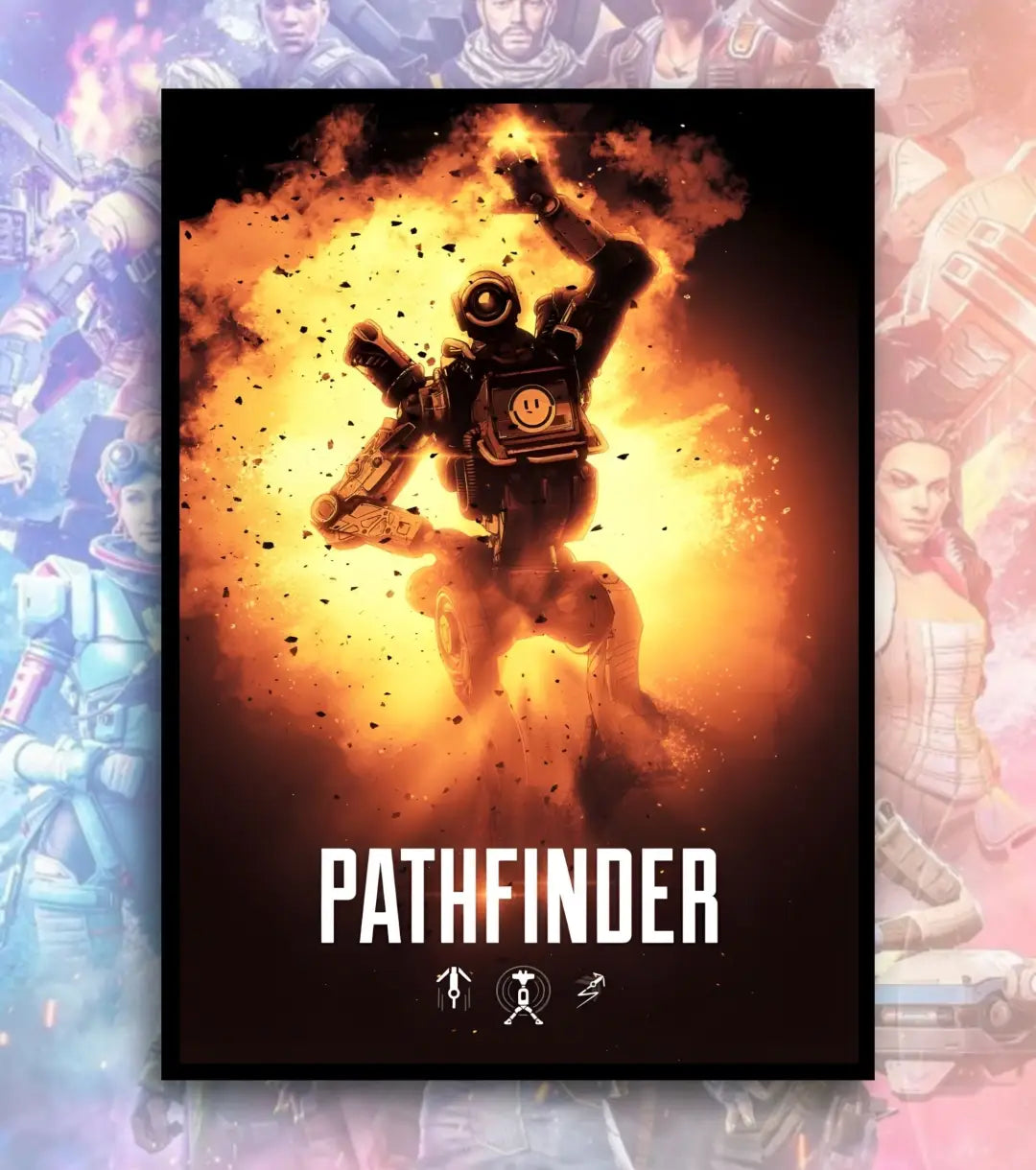 Apex Legends Premium Posters – A3 & A4 Sizes | High-Quality Gaming Wall Art - A3 / Pathfinder / Black Frame