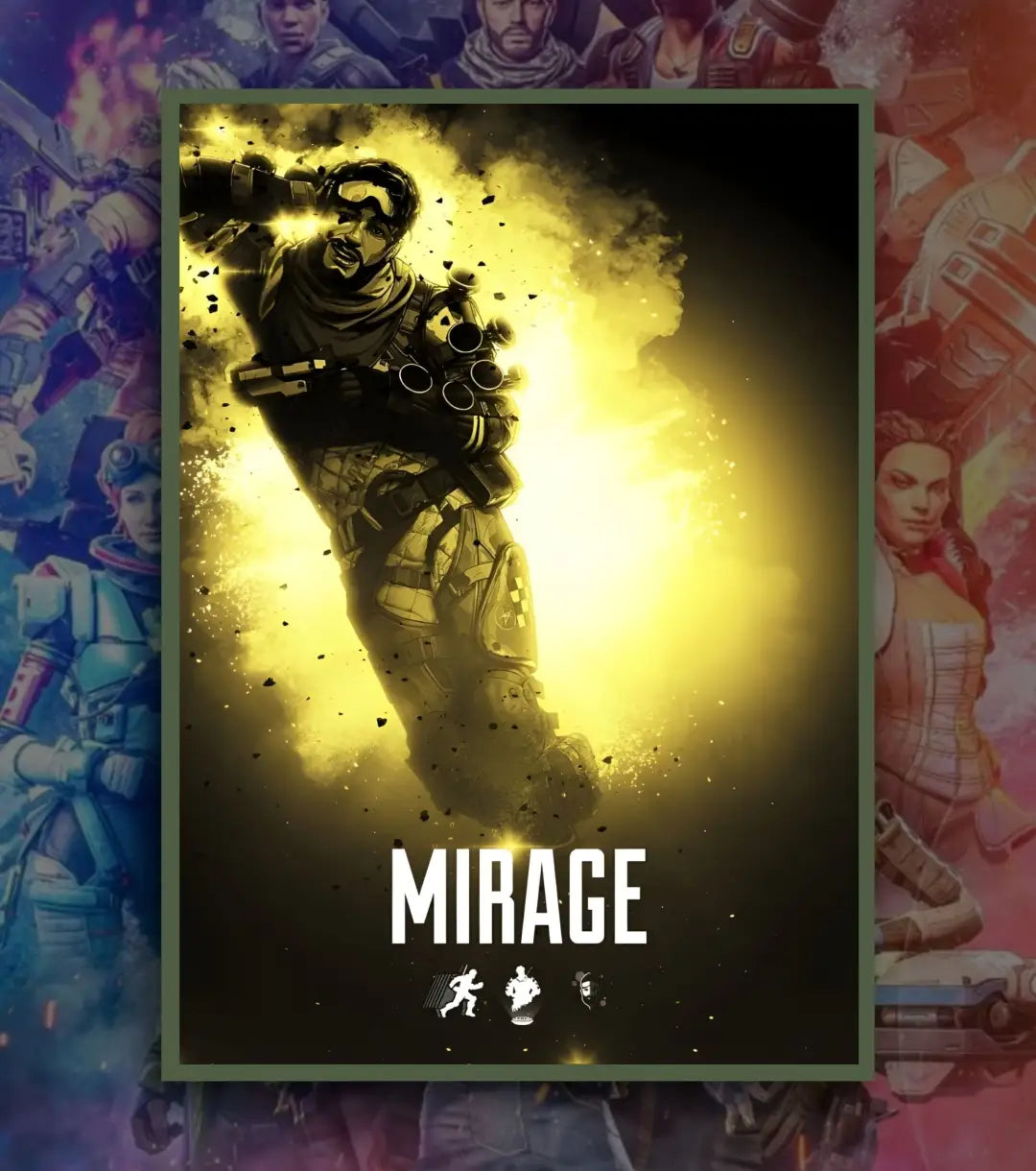 Apex Legends Premium Posters – A3 & A4 Sizes | High-Quality Gaming Wall Art - A3 / Mirage / Bottle Green