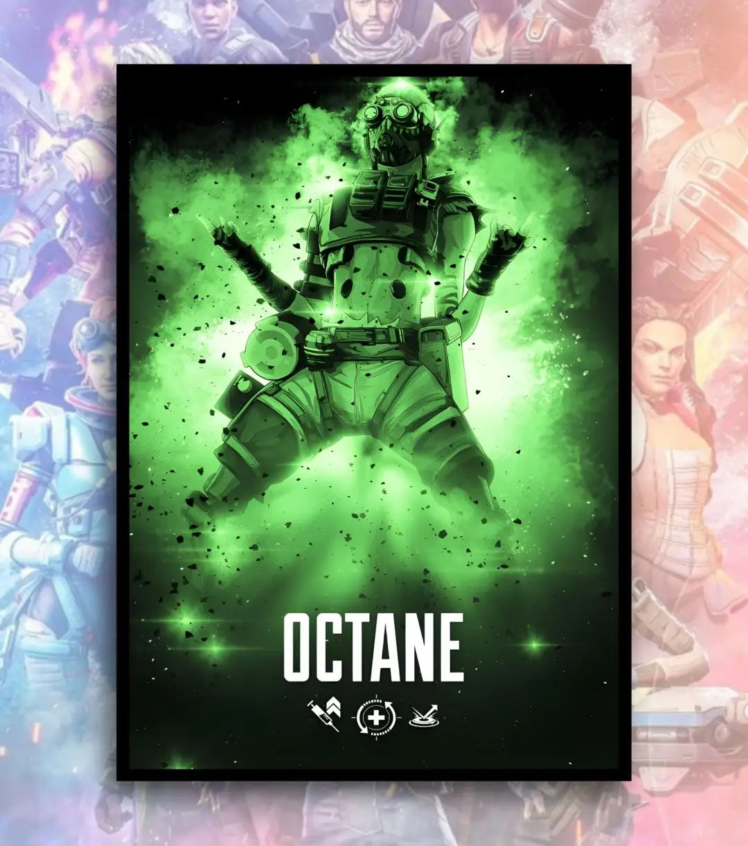 Apex Legends Premium Posters – A3 & A4 Sizes | High-Quality Gaming Wall Art - A3 / Octane / Black Frame