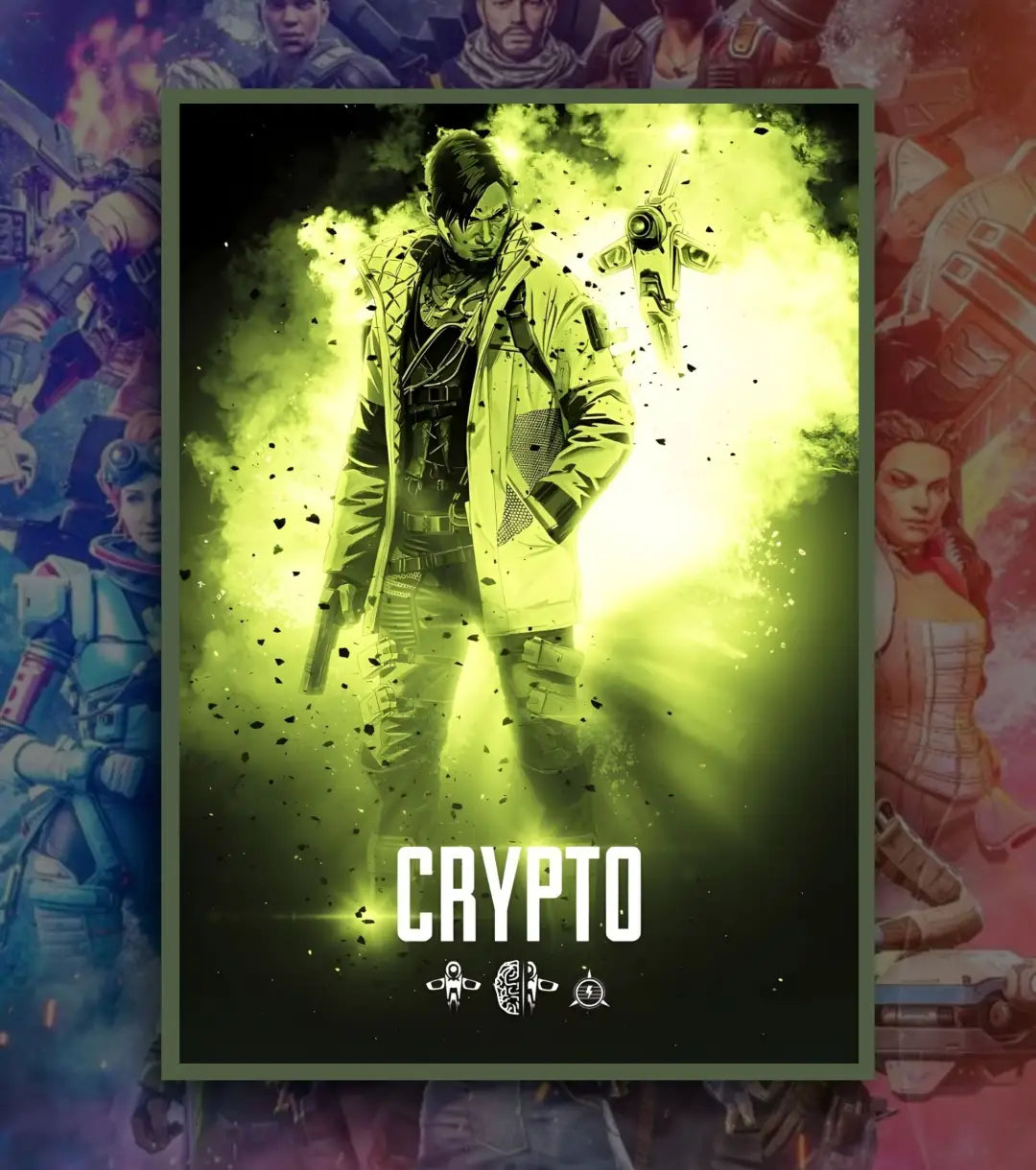 Apex Legends Premium Posters – A3 & A4 Sizes | High-Quality Gaming Wall Art - A3 / Crypto / Bottle Green