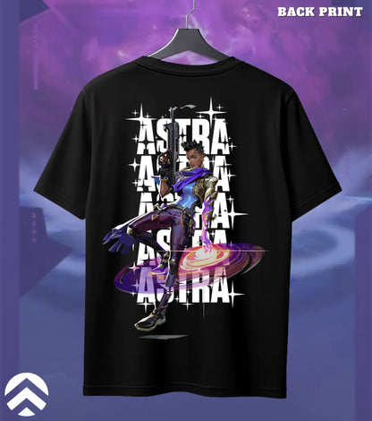 Astra - Cosmic Control Valorant T Shirt | Map-Wide Mastery Tee - Back (Dual Print) / Black / S - Valorant
